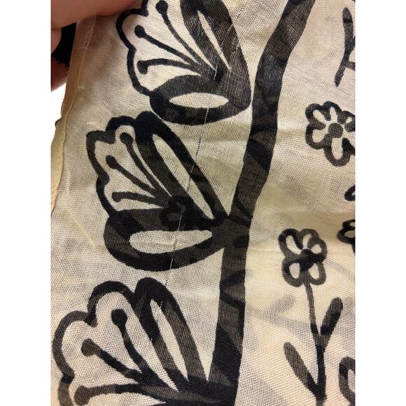 Natural Life Womens OS Tassel Trim Kimono Black Beige Botanical Floral Print - Picture 6 of 6